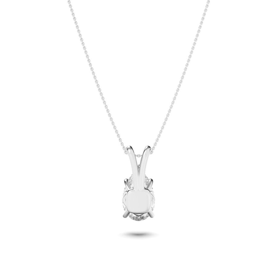 3Cttw Pear Shaped Lab Grown Diamond (F/VS) Split Bale Solitaire Pendant in 14K Gold
