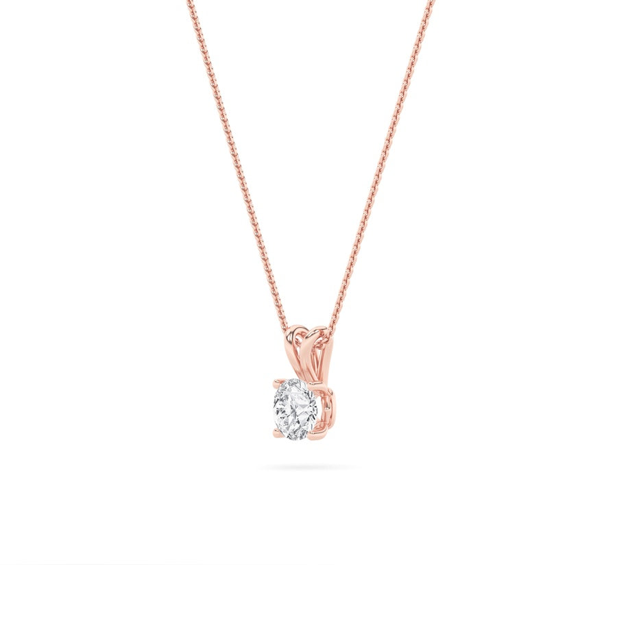 Round Shape Split Bale Solitaire Pendant lab grown diamond