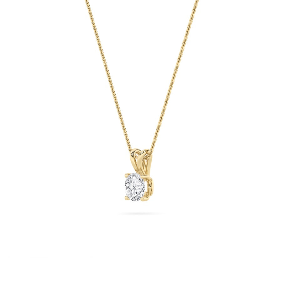 Round Shape Split Bale Solitaire Pendant lab grown diamond