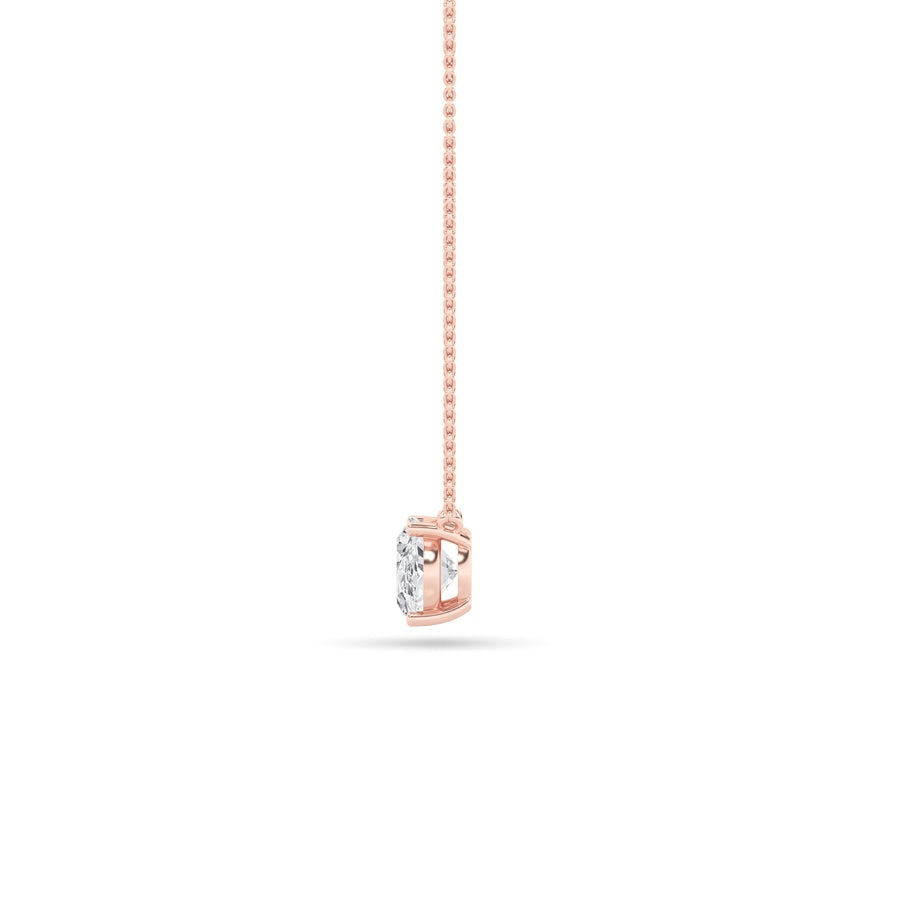 Oval Shape East West Solitaire Necklace lab grown diamond