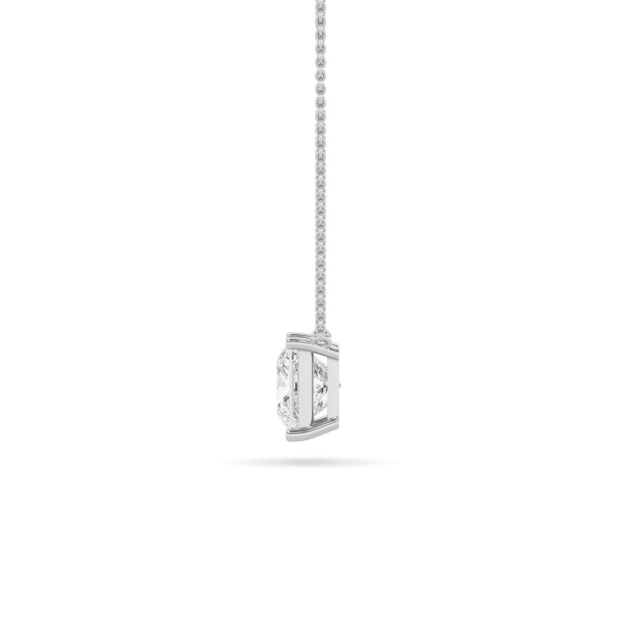 Princess Shape Solitaire Necklace lab grown diamond