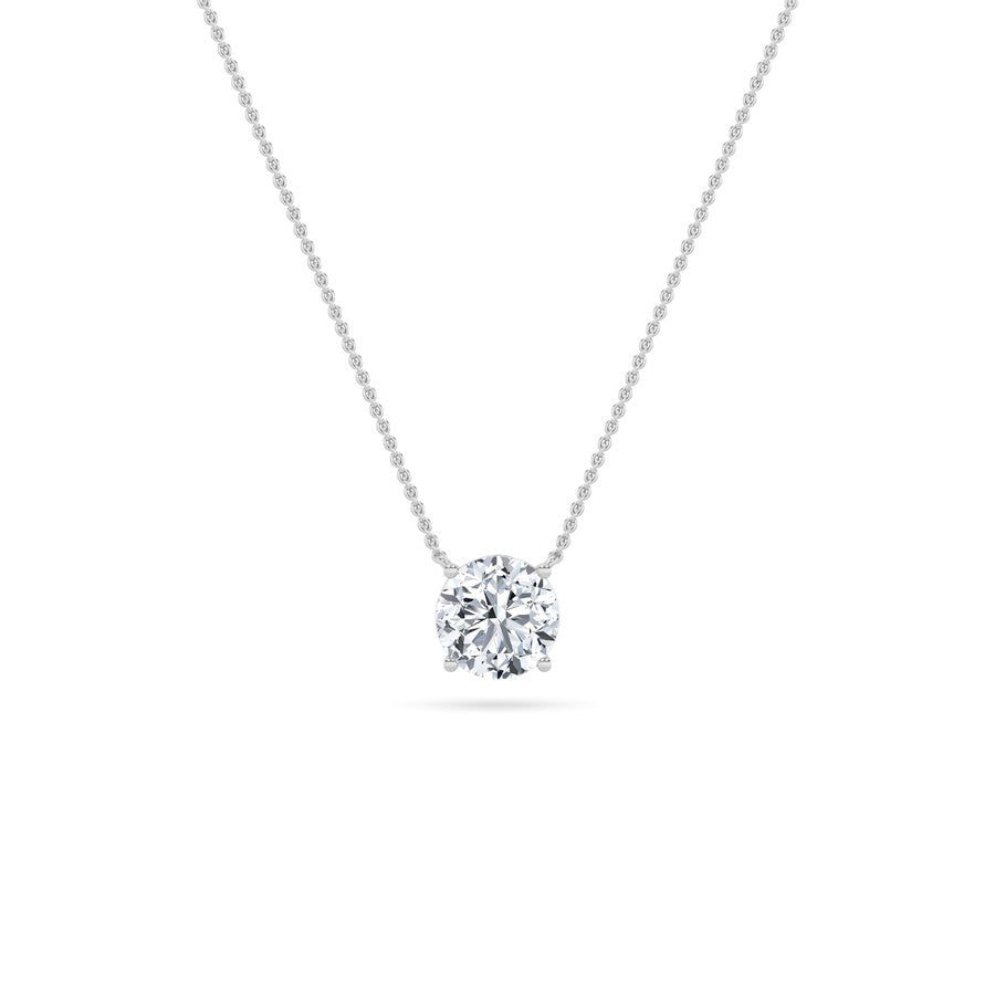0.25Cttw Round Shaped Lab Grown Diamond (F/VS) Solitaire Necklace in 14K Gold