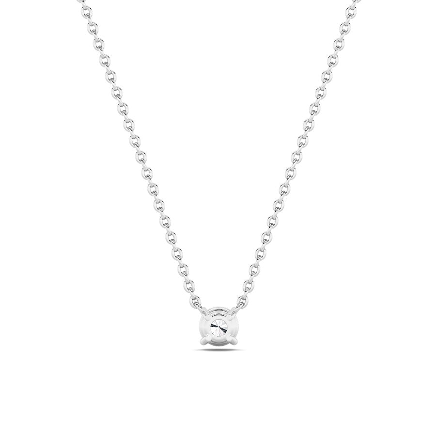 0.25Cttw Round Shaped Lab Grown Diamond (F/VS) Solitaire Necklace in 14K Gold
