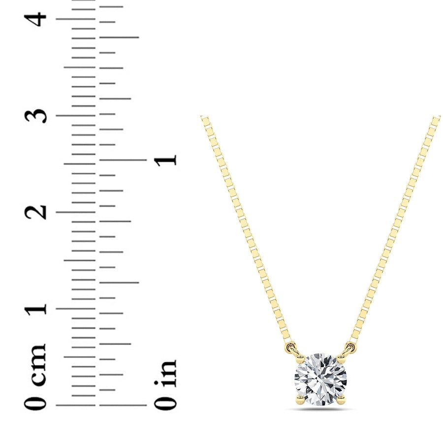 0.5Cttw Round Shaped Lab Grown Diamond (F/VS) Necklace in 14K Gold