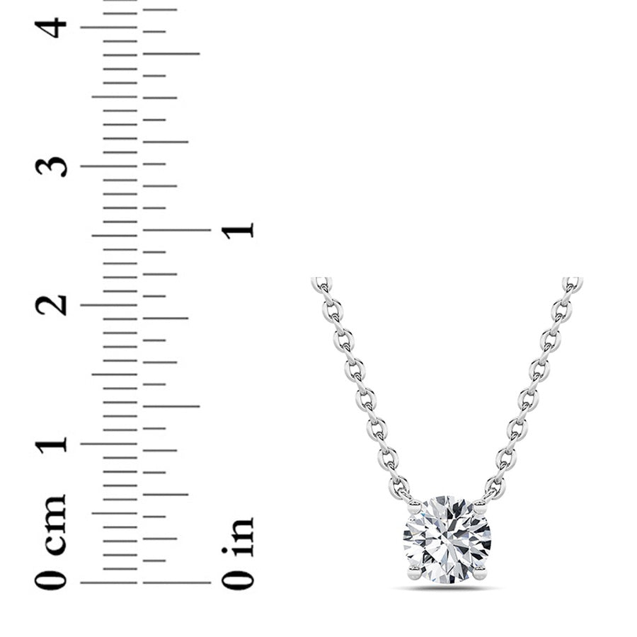 Round Shape Solitaire Necklace lab grown diamond