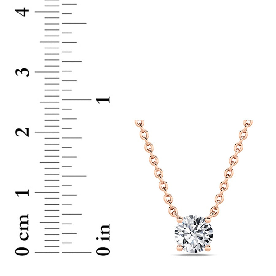 Round Shape Solitaire Necklace lab grown diamond