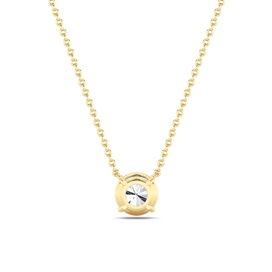 2Cttw Round Shaped Lab Grown Diamond (F/VS) Solitaire Necklace in 14K Gold