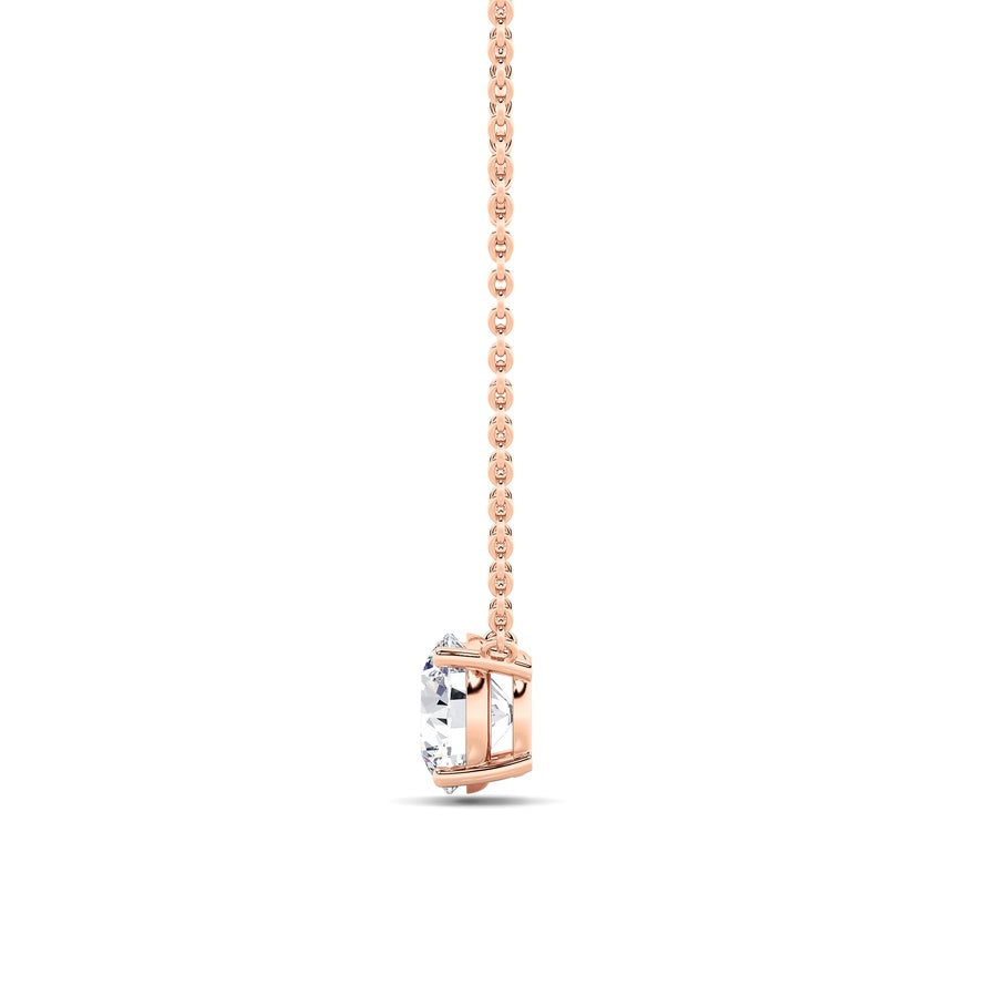 2Cttw Round Shaped Lab Grown Diamond (F/VS) Solitaire Necklace in 14K Gold