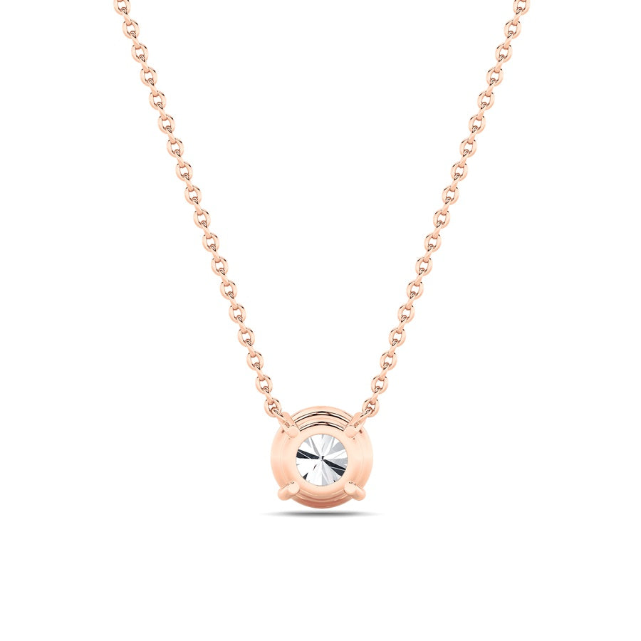 2Cttw Round Shaped Lab Grown Diamond (F/VS) Solitaire Necklace in 14K Gold