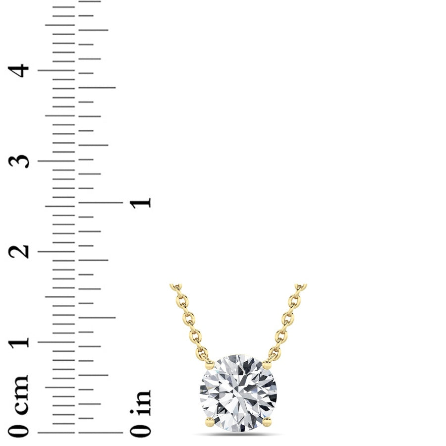 2.5Cttw Round Shaped Lab Grown Diamond (F/VS) Necklace in 14K Gold
