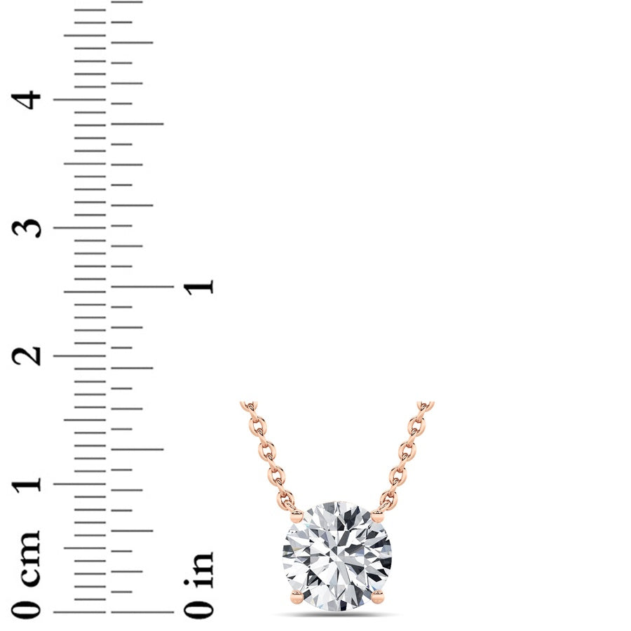 2.5Cttw Round Shaped Lab Grown Diamond (F/VS) Necklace in 14K Gold