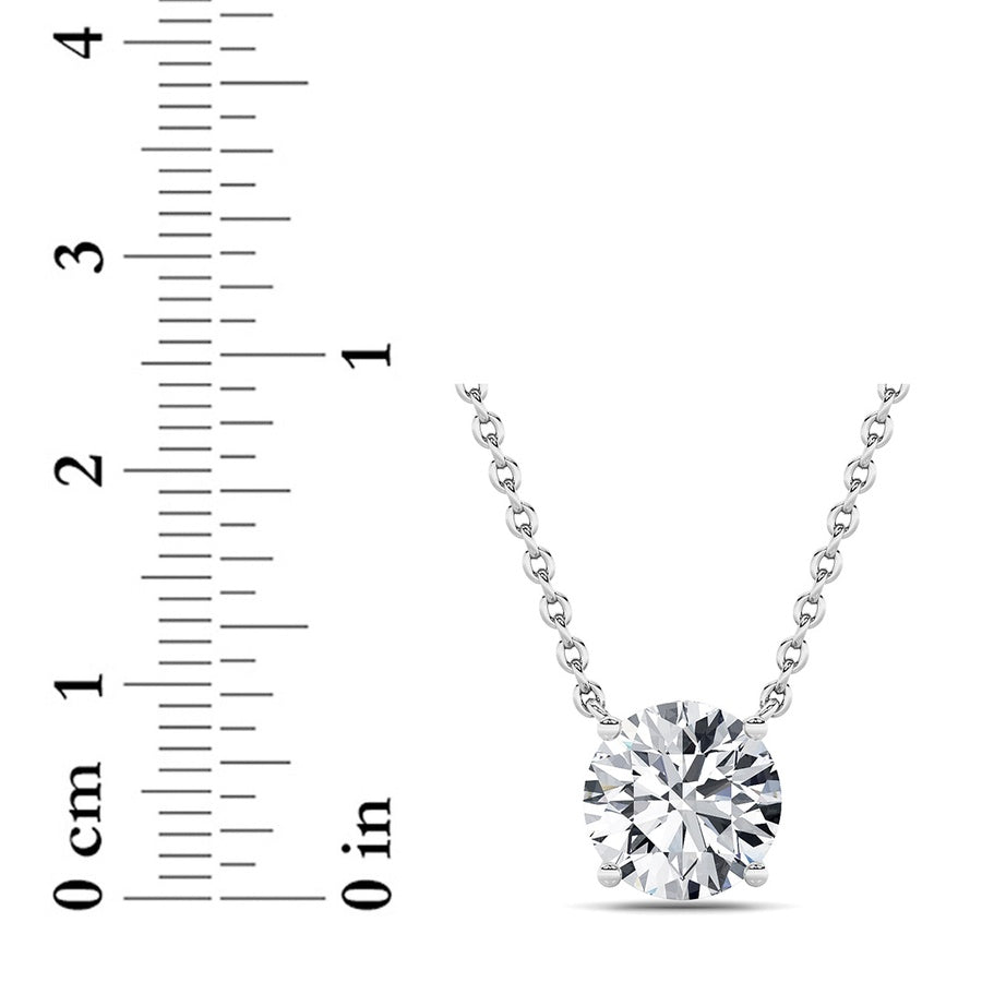 Round Shape Solitaire Necklace lab grown diamond