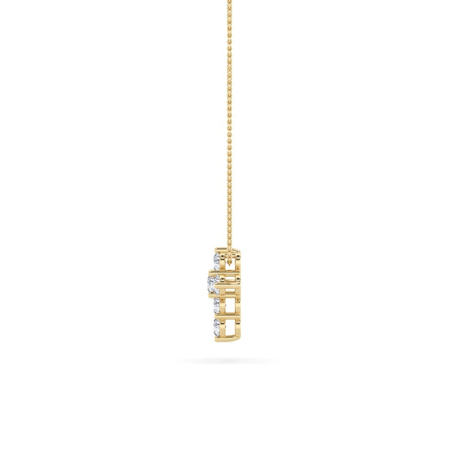 1.5Cttw Round Shaped Lab Grown Diamond (F/VS) Cross Pendant in 14K Gold
