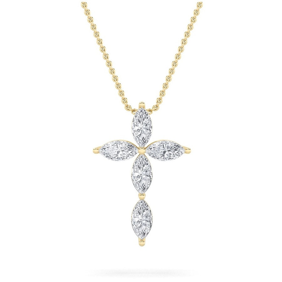 Marquise Shape Cross Pendant lab grown diamond