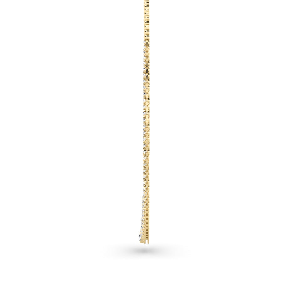 15Cttw Round Shaped Lab Grown Diamond (F/VS) Graduating Half Riviera Necklace in 14K Gold