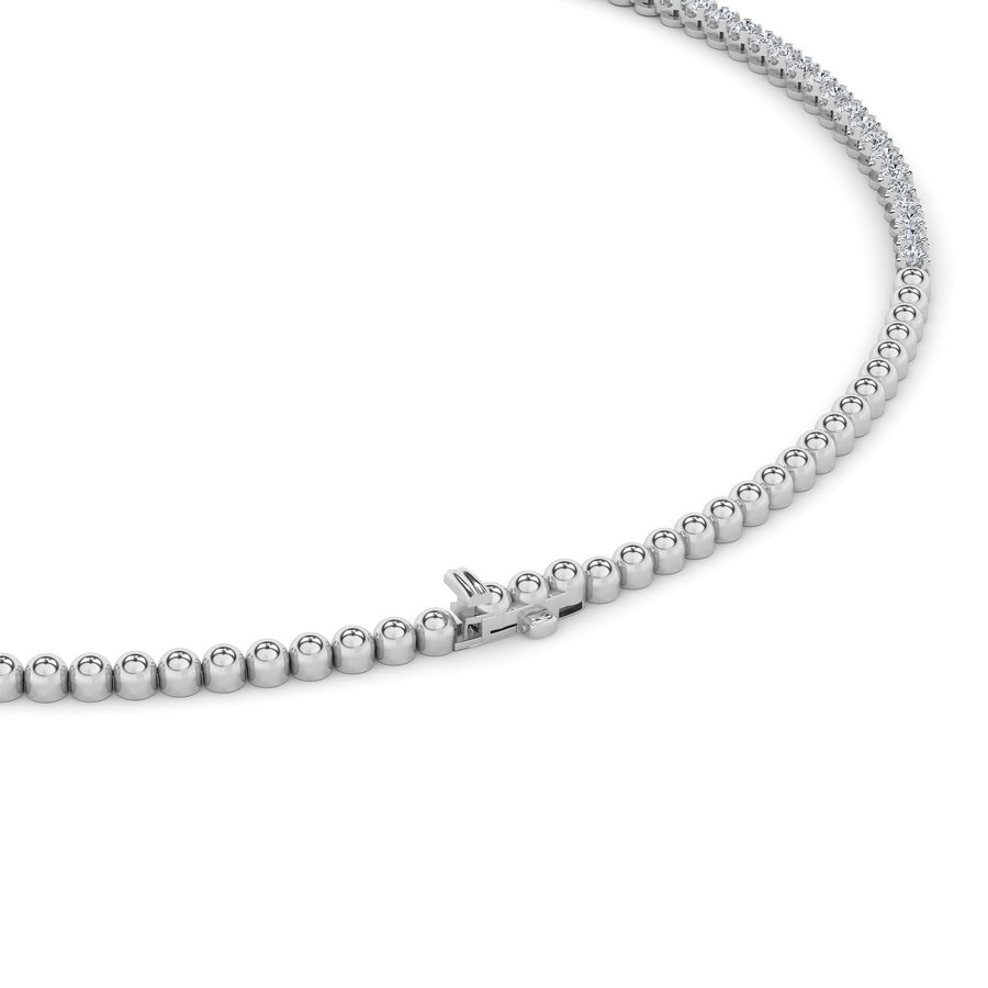 7Cttw Round Shaped Lab Grown Diamond (F/VS) Graduating Half Riviera Necklace in 14K Gold