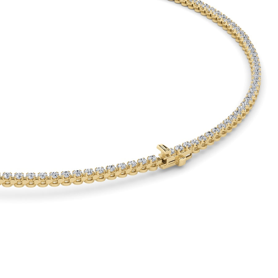 7Cttw Round Shaped Lab Grown Diamond (F/VS) Graduating Half Riviera Necklace in 14K Gold