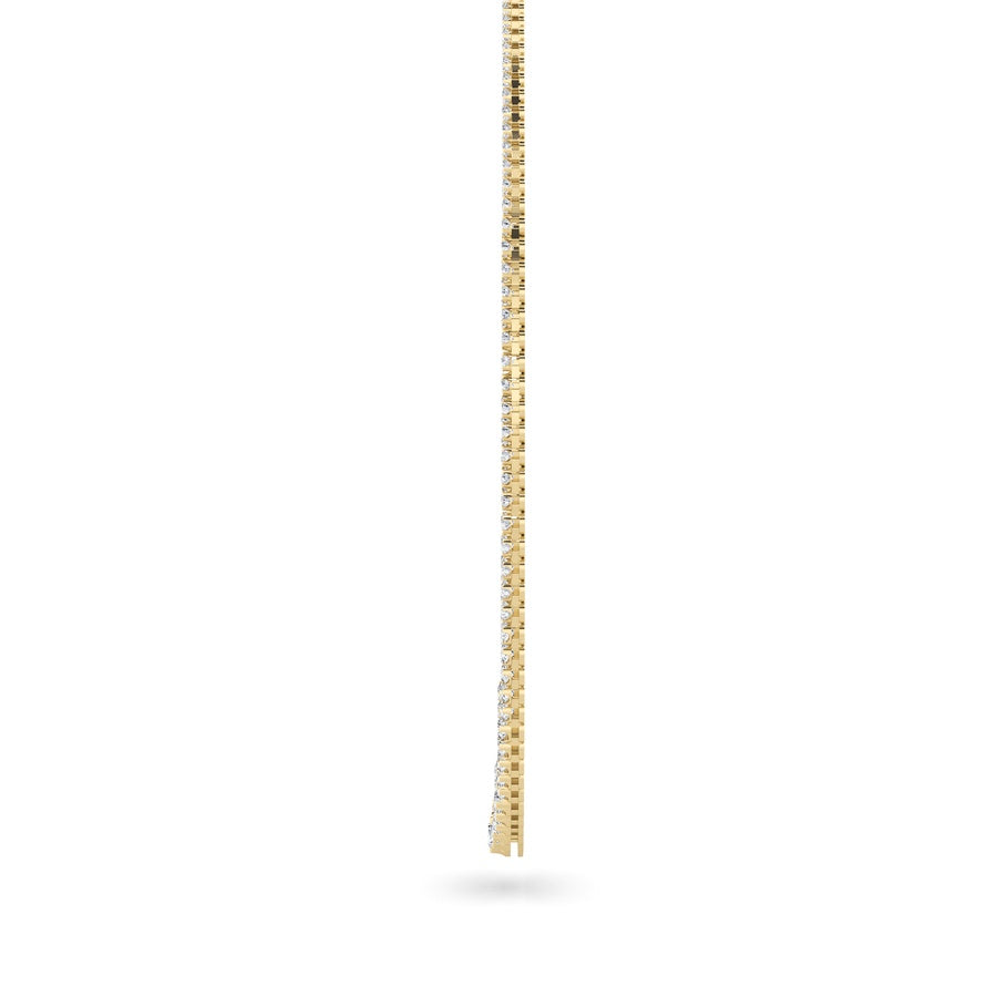 7Cttw Round Shaped Lab Grown Diamond (F/VS) Graduating Half Riviera Necklace in 14K Gold