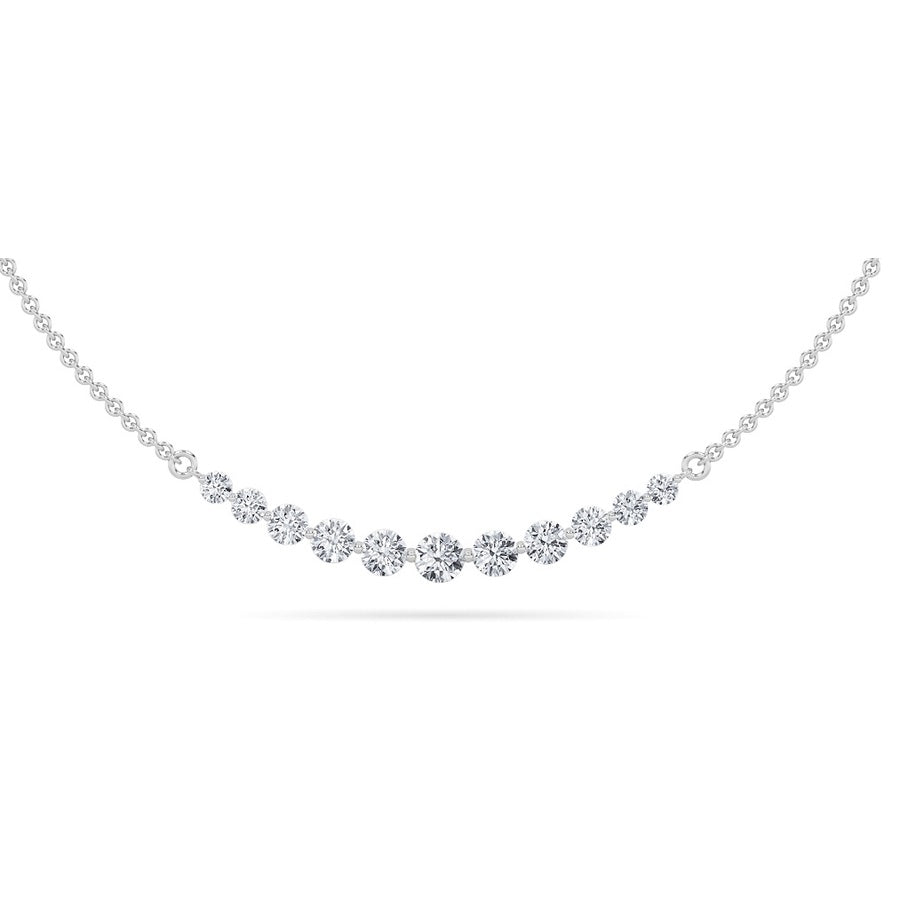3Cttw Round Shaped Lab Grown Diamond (F/VS) Graduating half Necklace in 14K Gold