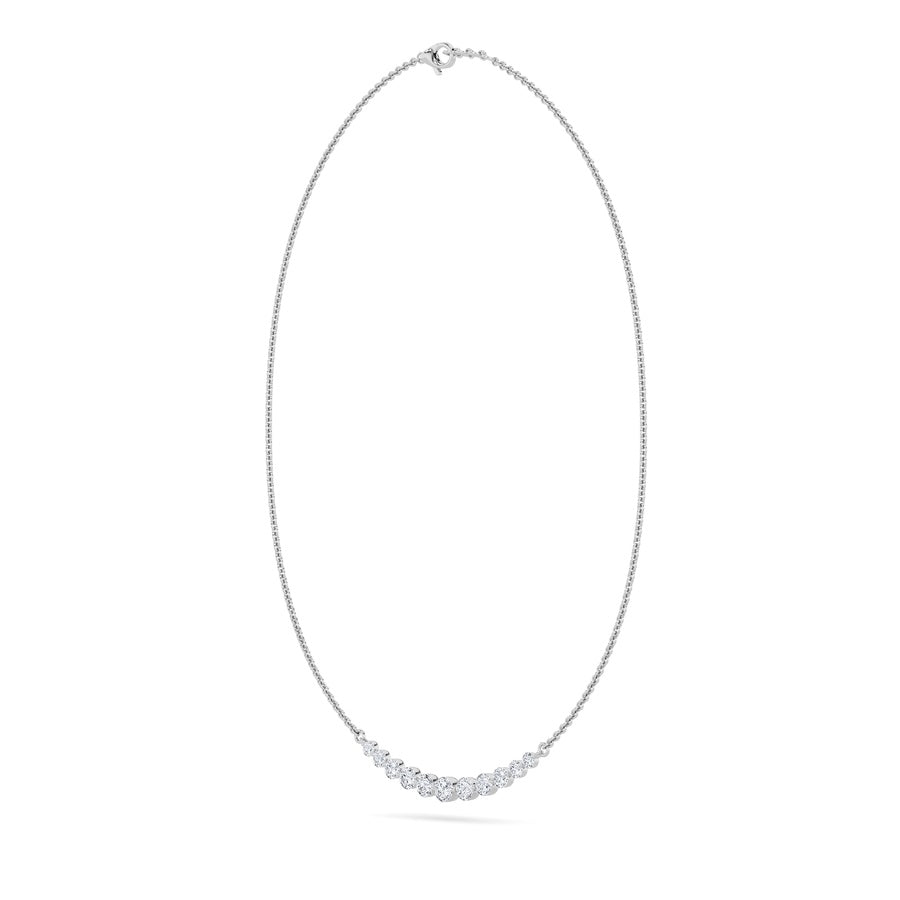 3Cttw Round Shaped Lab Grown Diamond (F/VS) Graduating half Necklace in 14K Gold