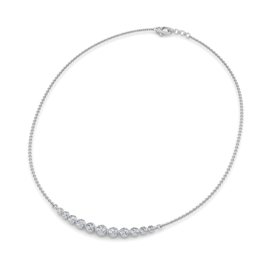 3Cttw Round Shaped Lab Grown Diamond (F/VS) Graduating half Necklace in 14K Gold