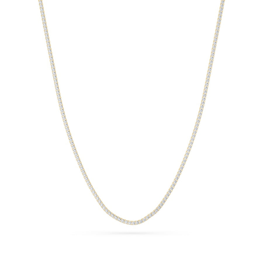 10Cttw Round Shaped Lab Grown Diamond (F/VS) Tennis Necklace in 14K White Gold