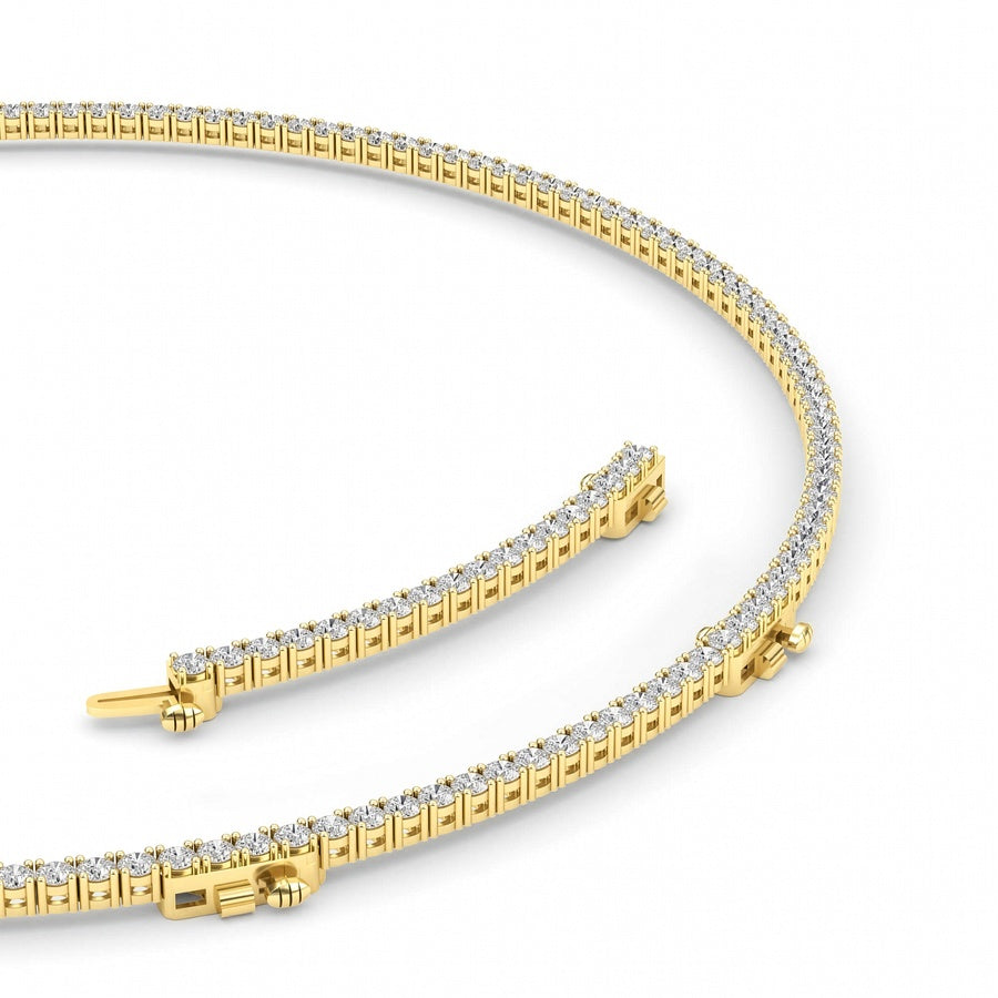 10Cttw Round Shaped Lab Grown Diamond (F/VS) Tennis Necklace in 14K White Gold