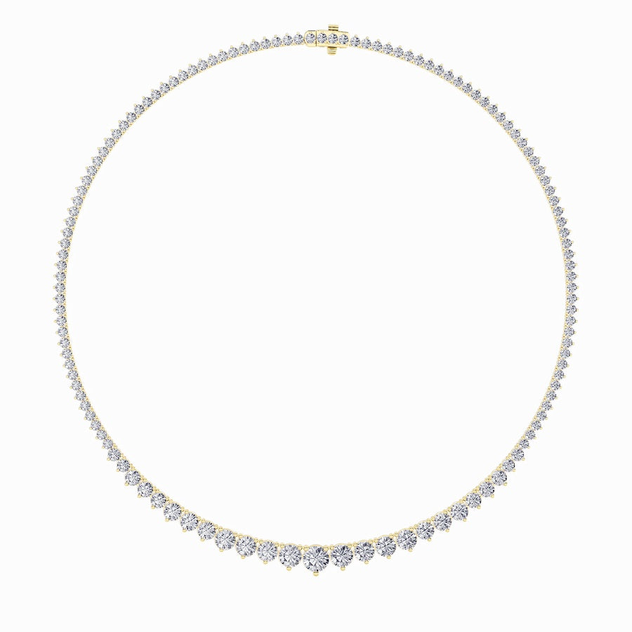 Round Shape Three Prong Graduating Necklace lab grown diamond