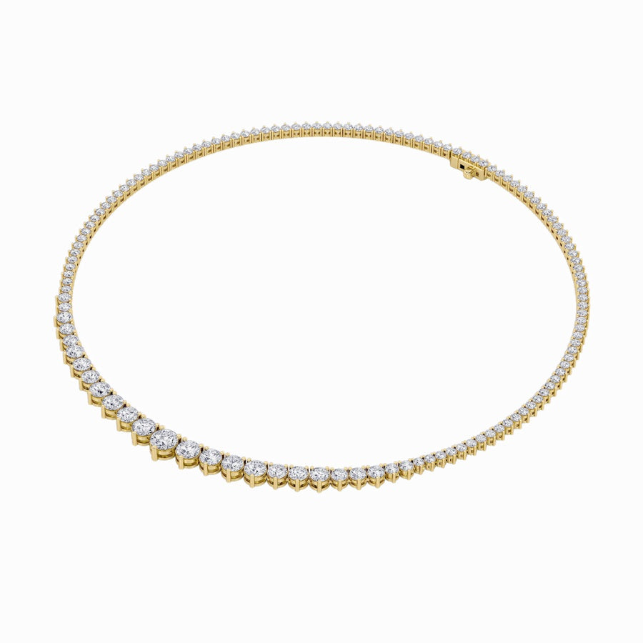 Round Shape Three Prong Graduating Necklace lab grown diamond