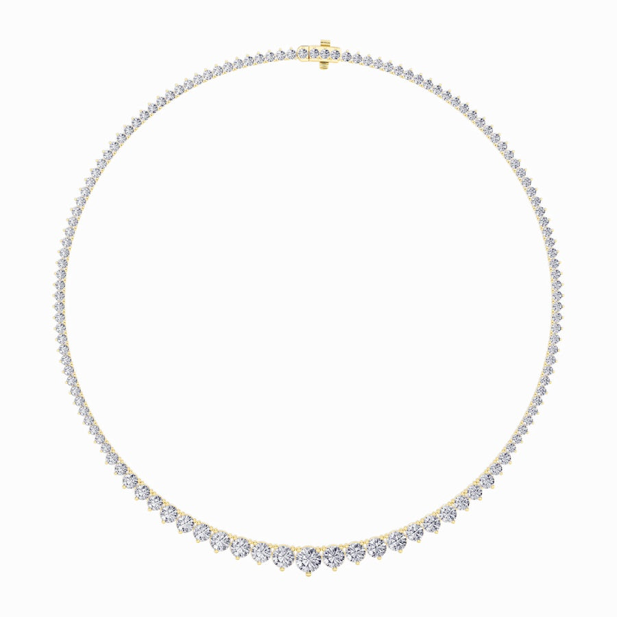 Round Shape Three Prong Graduating Necklace lab grown diamond