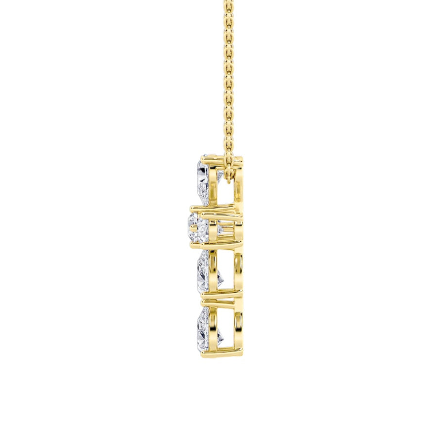 2.5Cttw Pear Shaped Lab Grown Diamond (F/VS) CrossPendant in 14K Gold