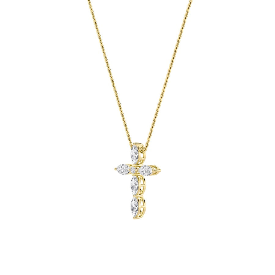 Marquise Shape Cross Pendant lab grown diamond