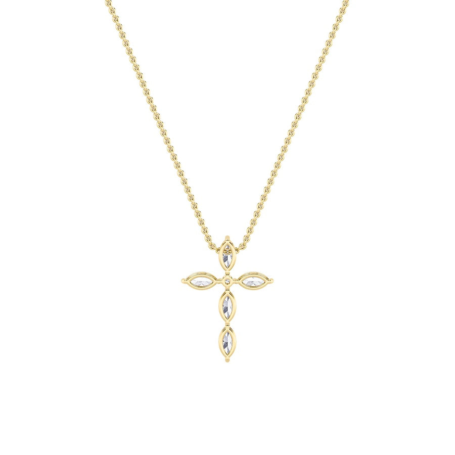 Marquise Shape Cross Pendant lab grown diamond