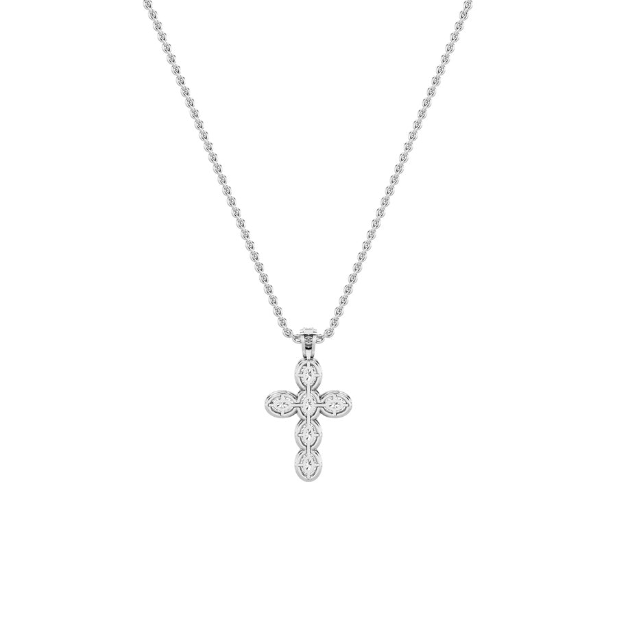 3Cttw Oval Shaped Lab Grown Diamond (F/VS) Cross Pendant in 14K Gold
