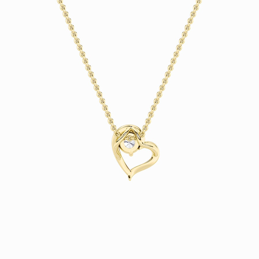 0.5Cttw Round Shaped Lab Grown Diamond (F/VS) Heart Shaped Pendant in 14K Gold