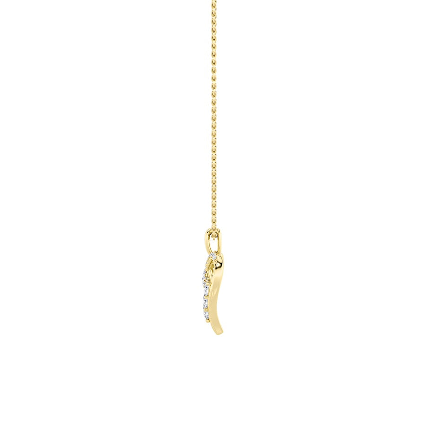 1Cttw Round Shaped Lab Grown Diamond (F/VS) HeartShaped Pendant in 14K Gold