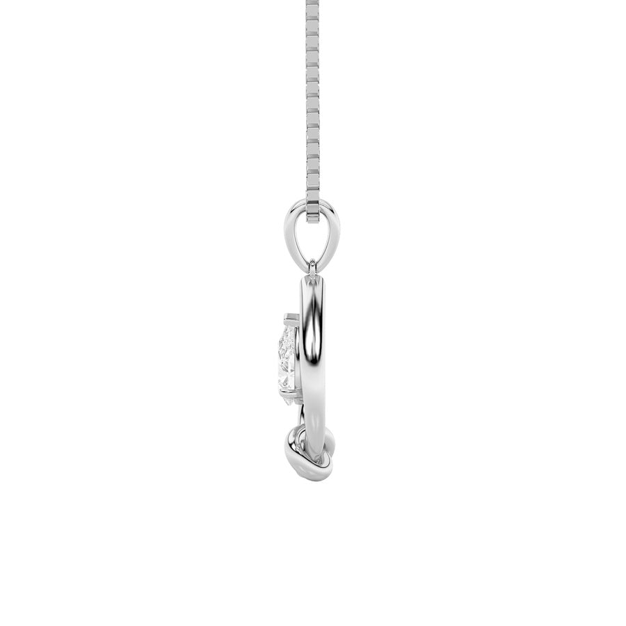 1Cttw Pear Shaped Lab Grown Diamond (F/VS) Solitaire Knot Pendant in 14K Gold