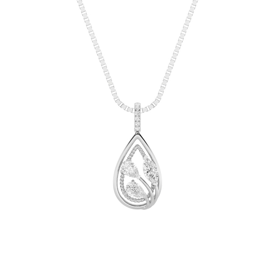 1Cttw Marquise Shaped Lab Grown Diamond (F/VS) Pendant in 14K Gold