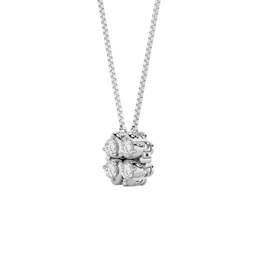 1Cttw Round Shaped Lab Grown Diamond (F/VS) HeartShaped Necklace in 14K Gold