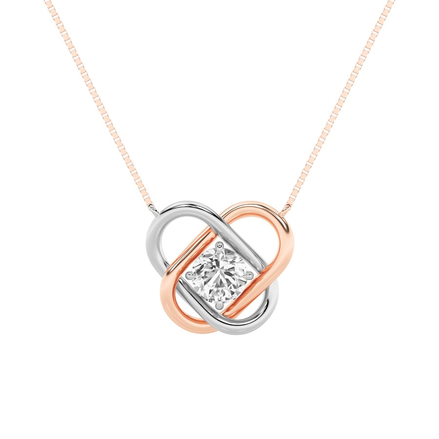 1Cttw Round Shaped Lab Grown Diamond (F/VS) Necklace in 14K Gold