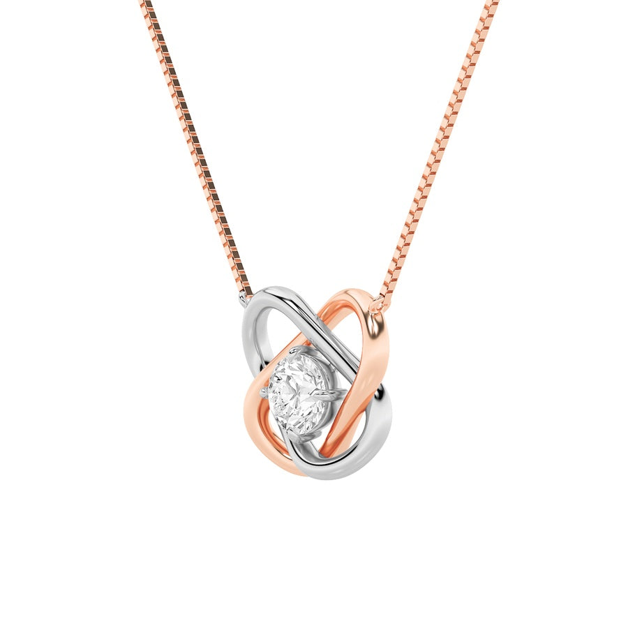 1Cttw Round Shaped Lab Grown Diamond (F/VS) Necklace in 14K Gold