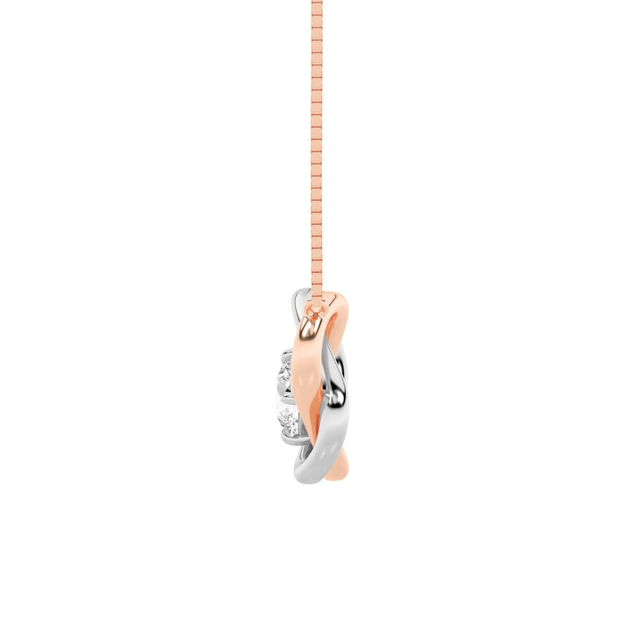 1Cttw Round Shaped Lab Grown Diamond (F/VS) Necklace in 14K Gold