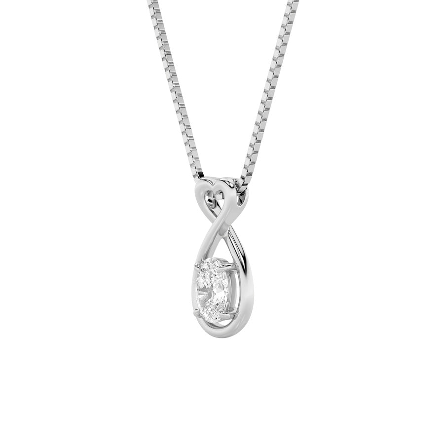 1Cttw Oval Shaped Lab Grown Diamond (G/VS) Fancy Solitaire Pendant in 14K Gold
