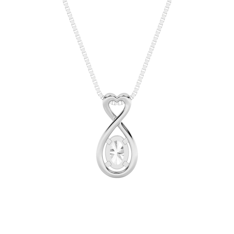 1Cttw Oval Shaped Lab Grown Diamond (G/VS) Fancy Solitaire Pendant in 14K Gold