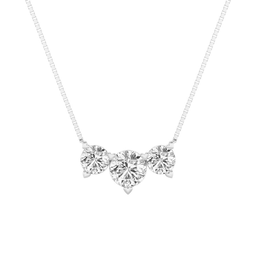4.5Cttw Round Shaped Lab Grown Diamond (F/VS) Seven Stone Necklace in 14K Gold
