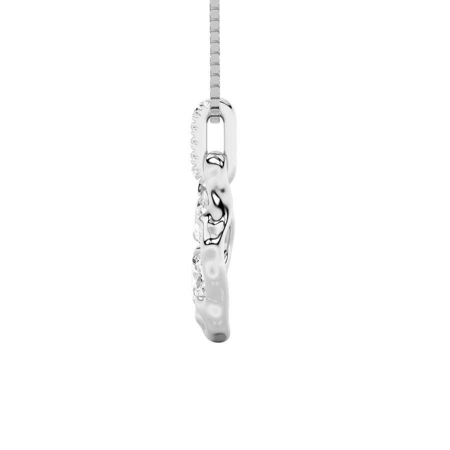 Oval Shape Organic Design Solitaire Pendant lab grown diamond