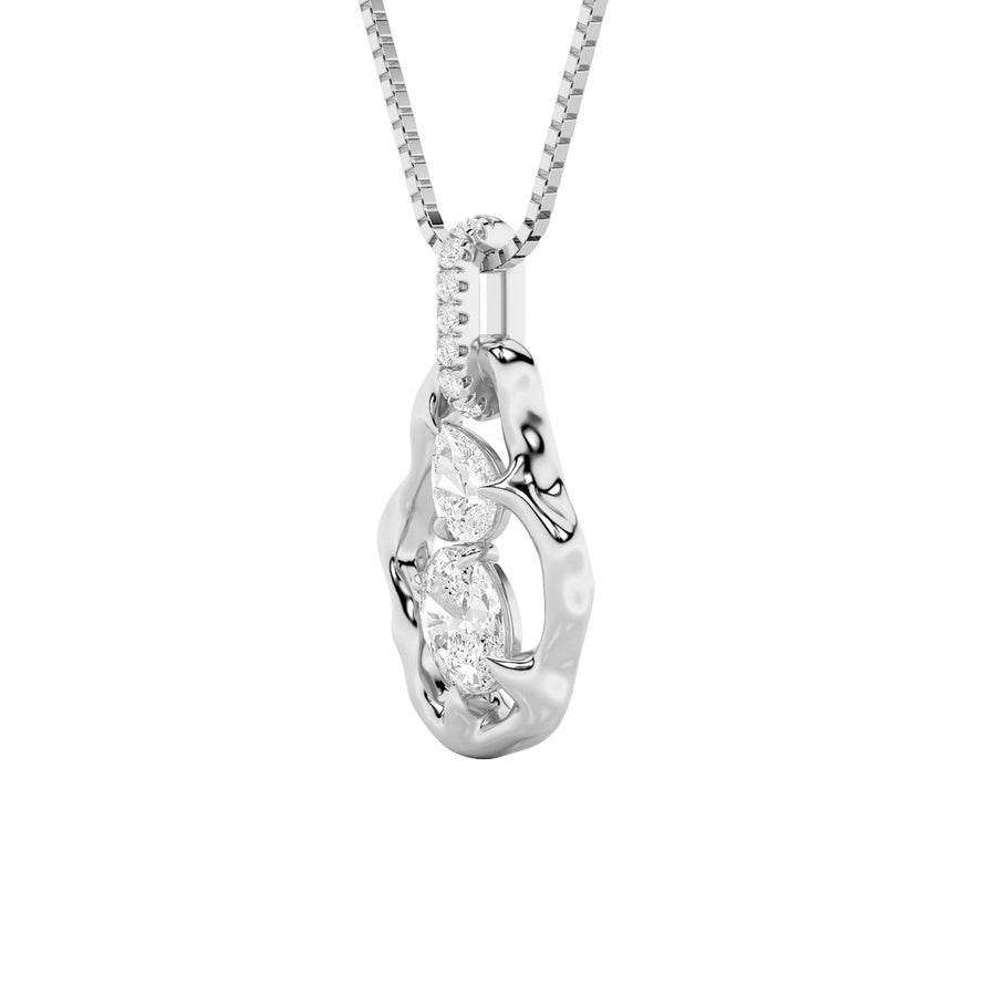 Oval Shape Organic Design Solitaire Pendant lab grown diamond