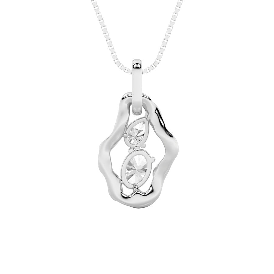 Oval Shape Organic Design Solitaire Pendant lab grown diamond