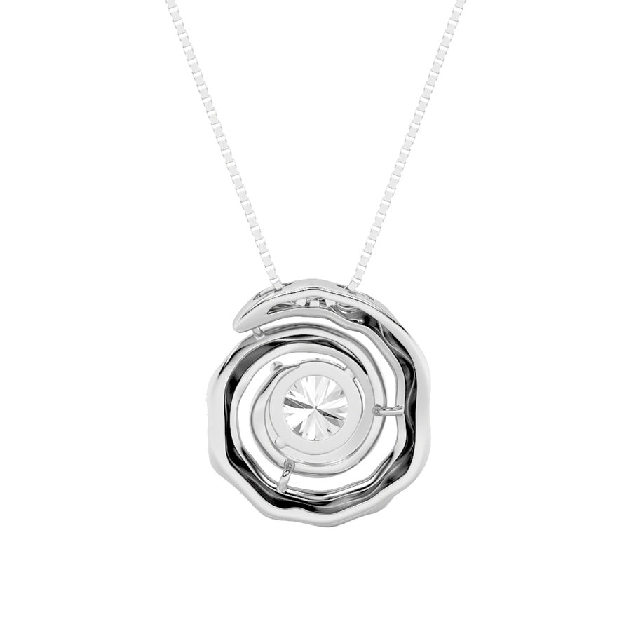 Round Shape Organic Design Solitaire Pendant lab grown diamond