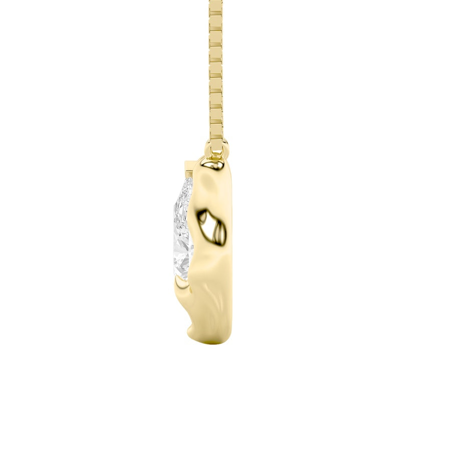 1Cttw Pear Shaped Lab Grown Diamond (F/VS) Necklace in 14K Gold
